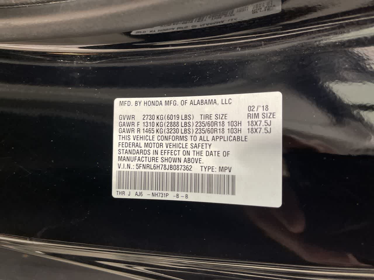 2018 Honda Odyssey EX-L