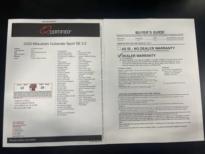 2020 Mitsubishi Outlander Sport SE 2.0