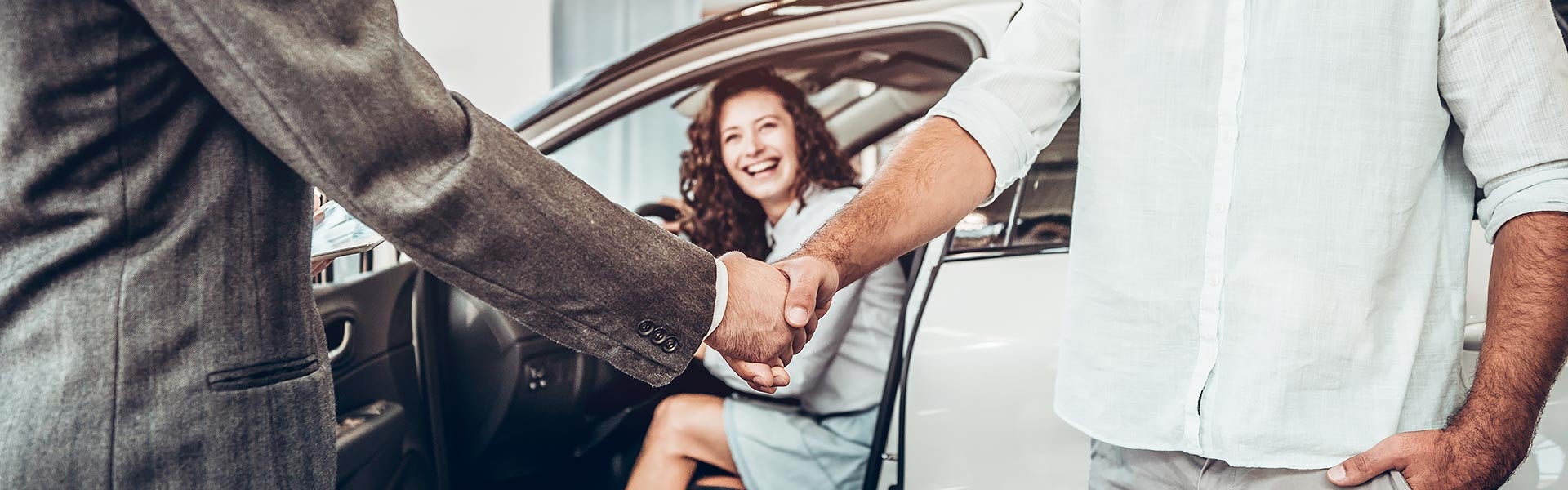 Customer getting car keys